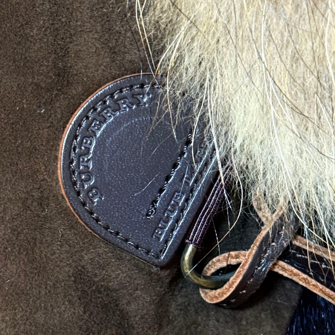 2R　バーバリーブルーレーベル　ファー　ケープ　ポンチョ　羊革　38