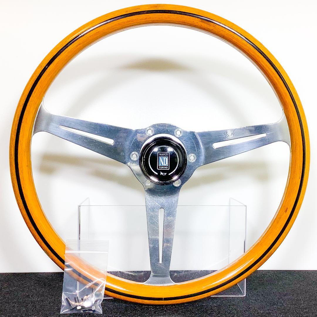 ナルディ クラシック ウッドステアリング 36.5φ 純正ホーンボタン ネジ付