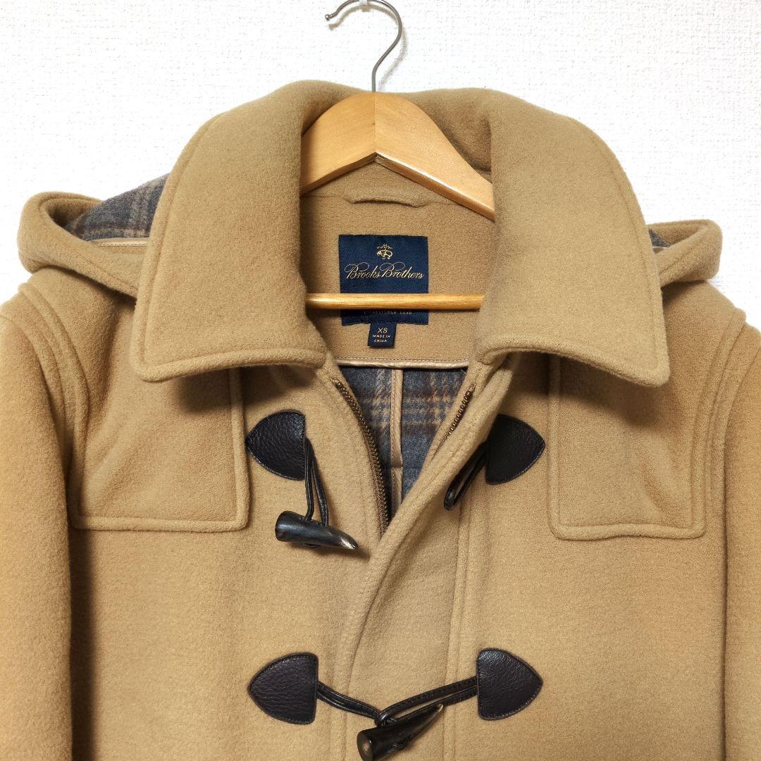 美品 ブルックスブラザーズ 肉厚 ダッフルコート フード付き XS