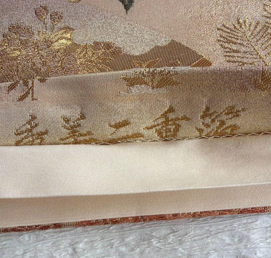 正絹　訪問着セット 薄青色　薄紫　ピンク 手刺繍　桔梗　 花柄 重ね衿付　帯付き