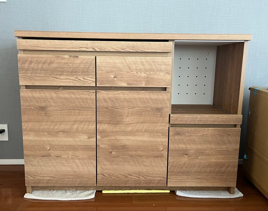 【美品】幅120センチ　LOWYA 大川家具 食器棚 キッチンボード ロウヤ