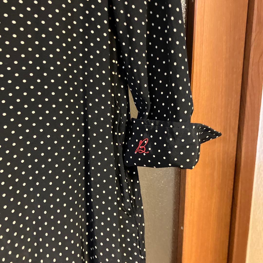 美品　MADISONBLUE ボウタイ ロングワンピース レッドロゴ刺繍