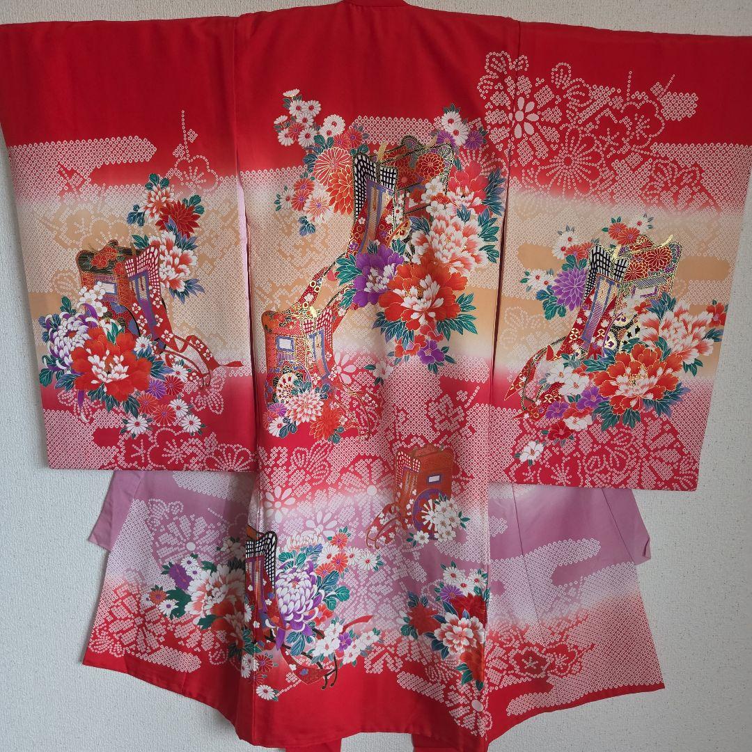 No51　正絹　女の子お祝い着物　産着　長襦袢付き　七五三