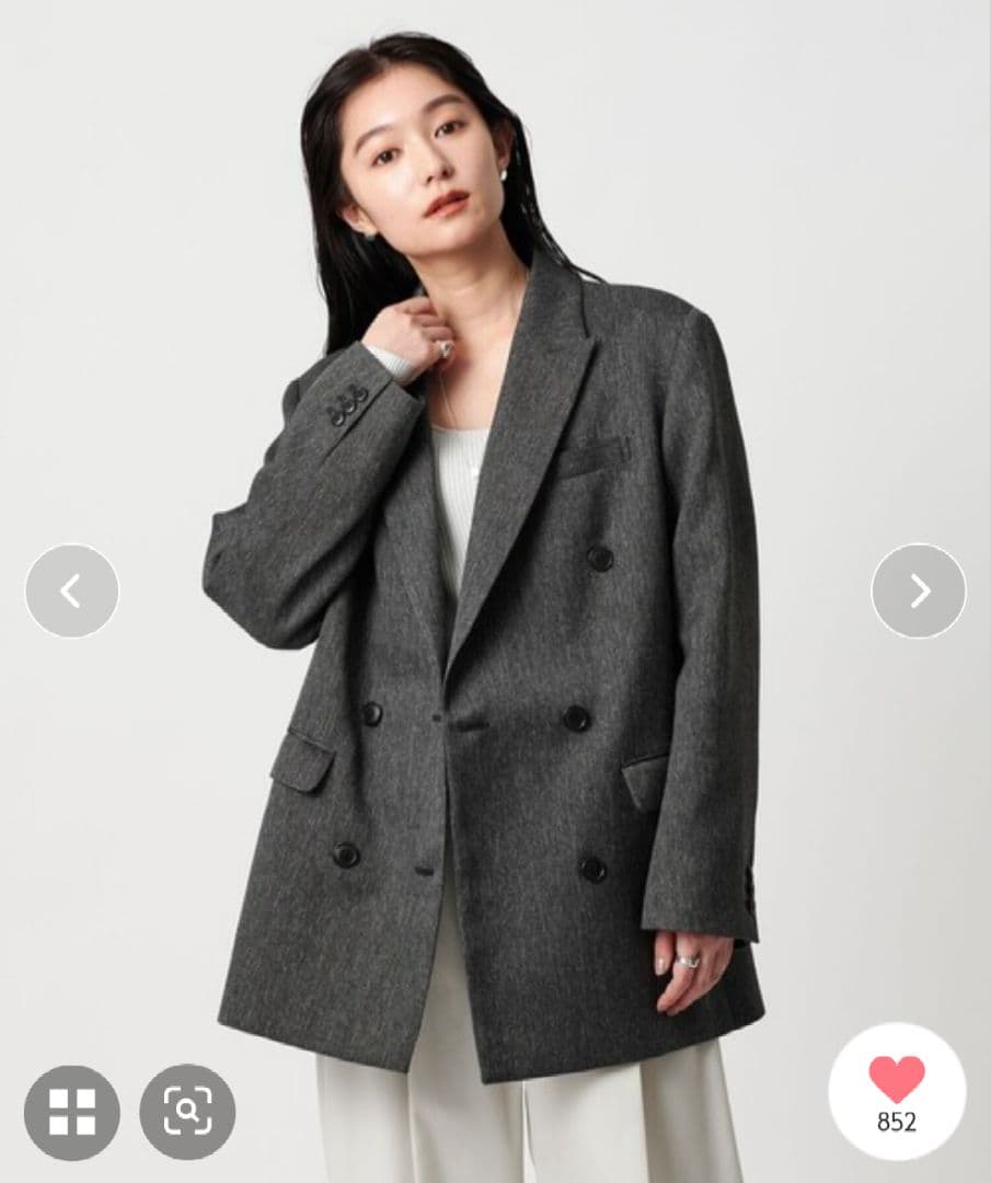 MARW UNITED ARROWSオーバー ダブル ジャケット　ダークグレー