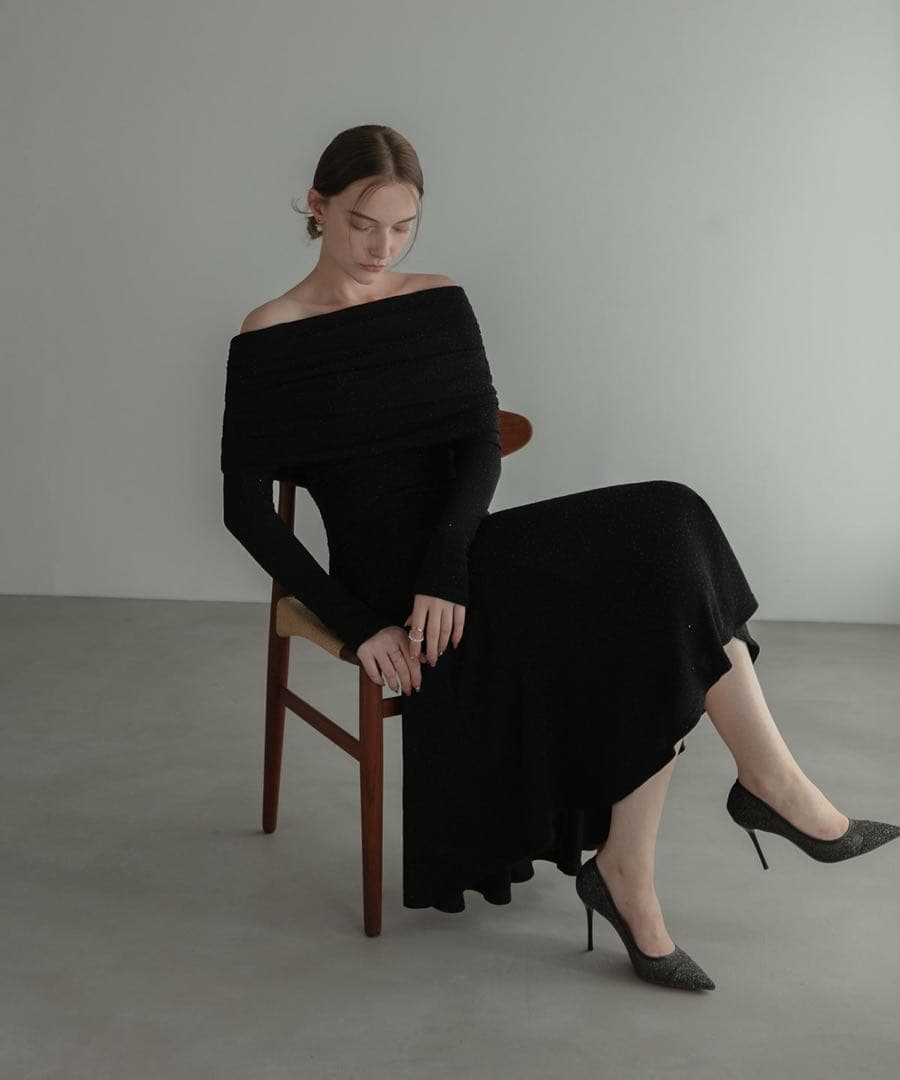 【新品タグ付き】ストーンオフショルダーアームカバー2WAYマーメイドワンピース