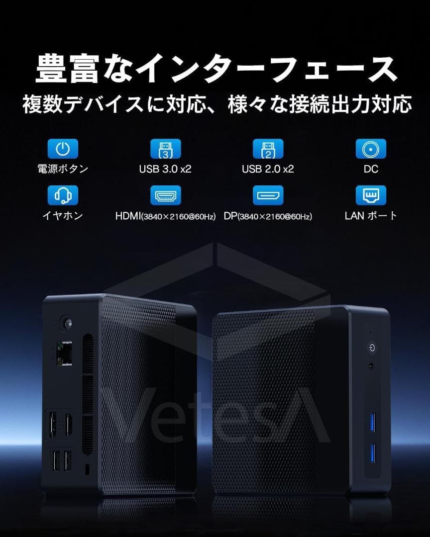 新品 ミニpc n100 小型pc 16GB 512GSSD ミニパソコン②