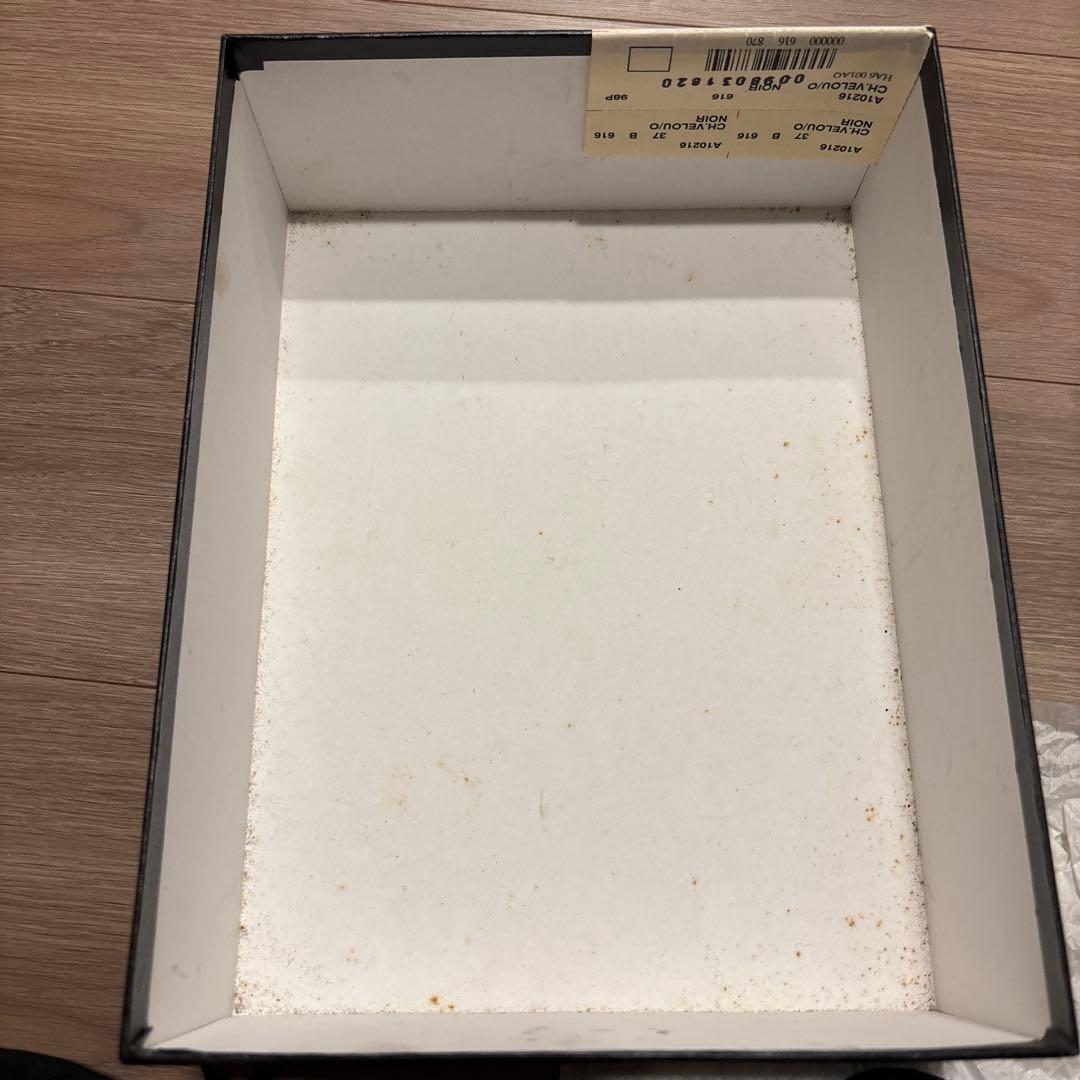 CHANEL シャネル ブラックオープントゥサンダル ベロア 37