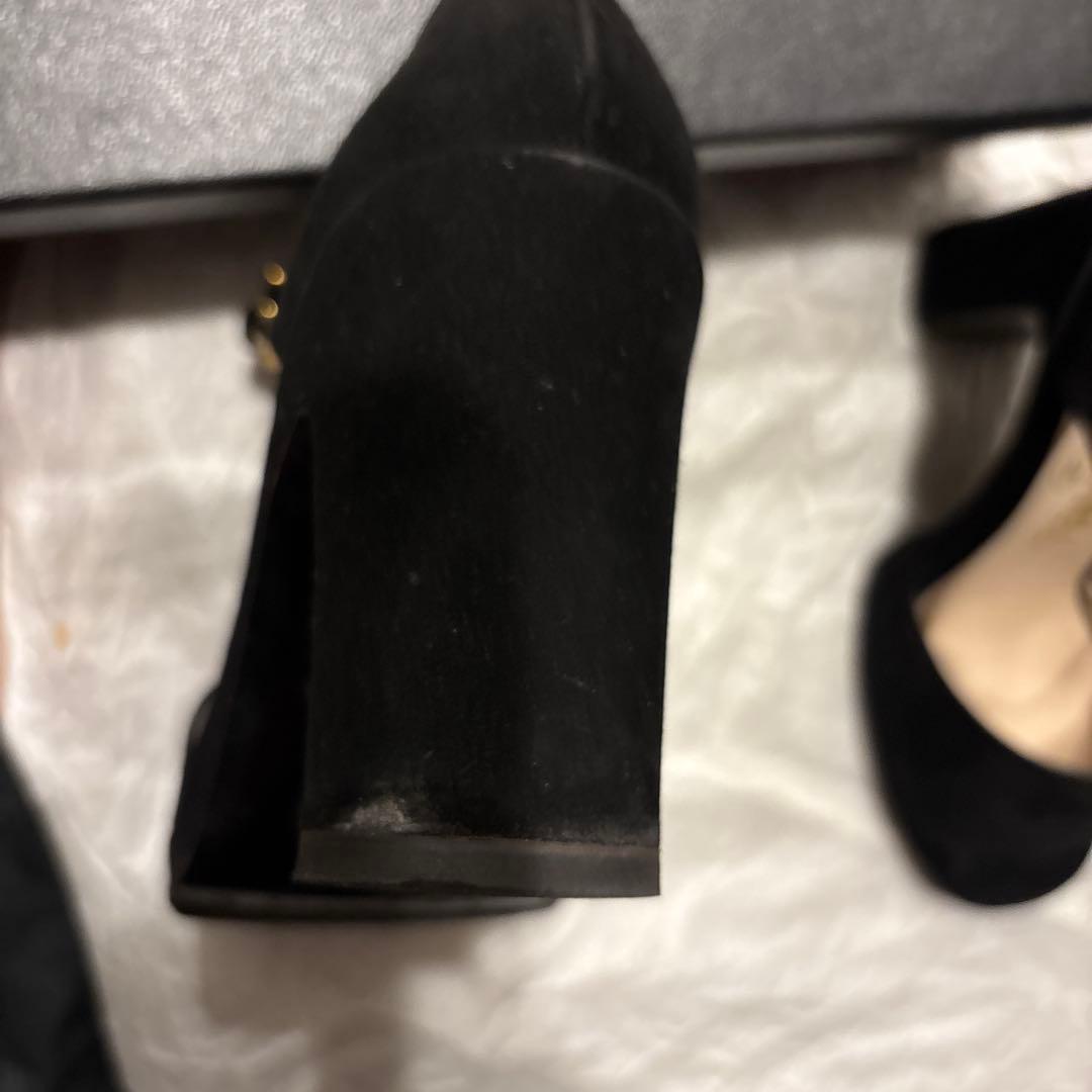 CHANEL シャネル ブラックオープントゥサンダル ベロア 37