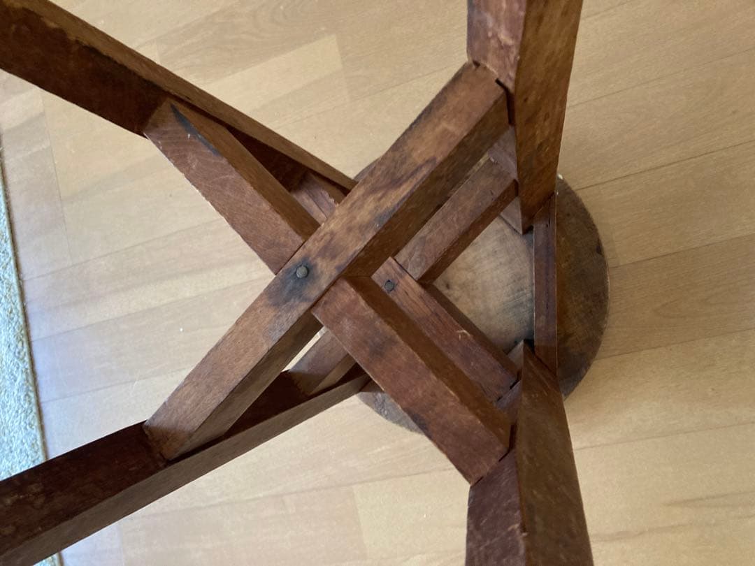 木製円形スツール　昭和レトロ