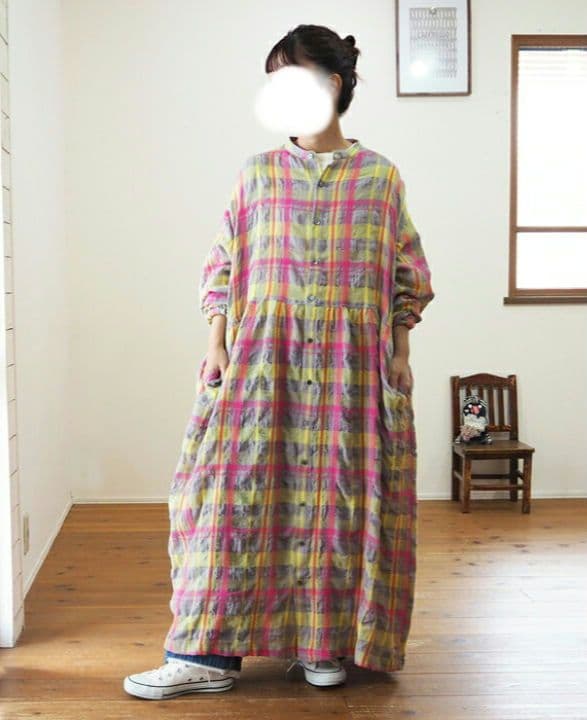 ichi Antiquites❣️今期新作 カラフルタータンチェックワンピース