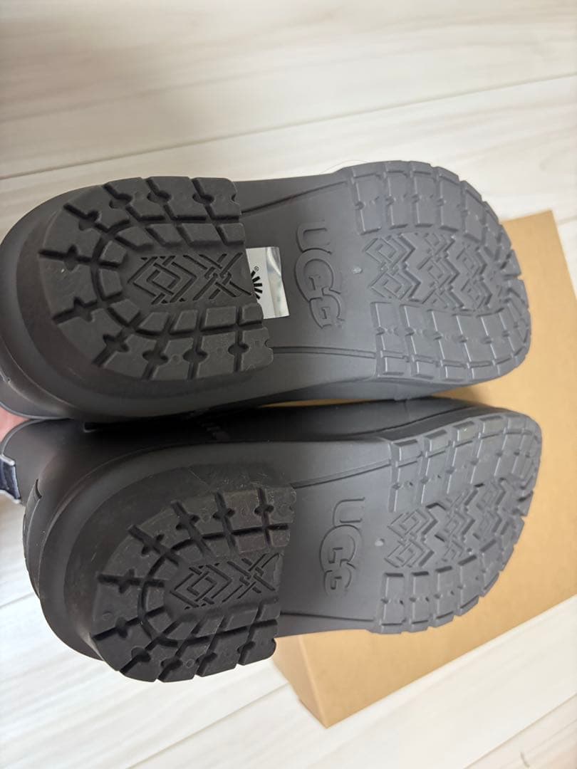 新品UGG グレー ショートブーツ 雨天用　起毛取り外し可能なインヒール♡