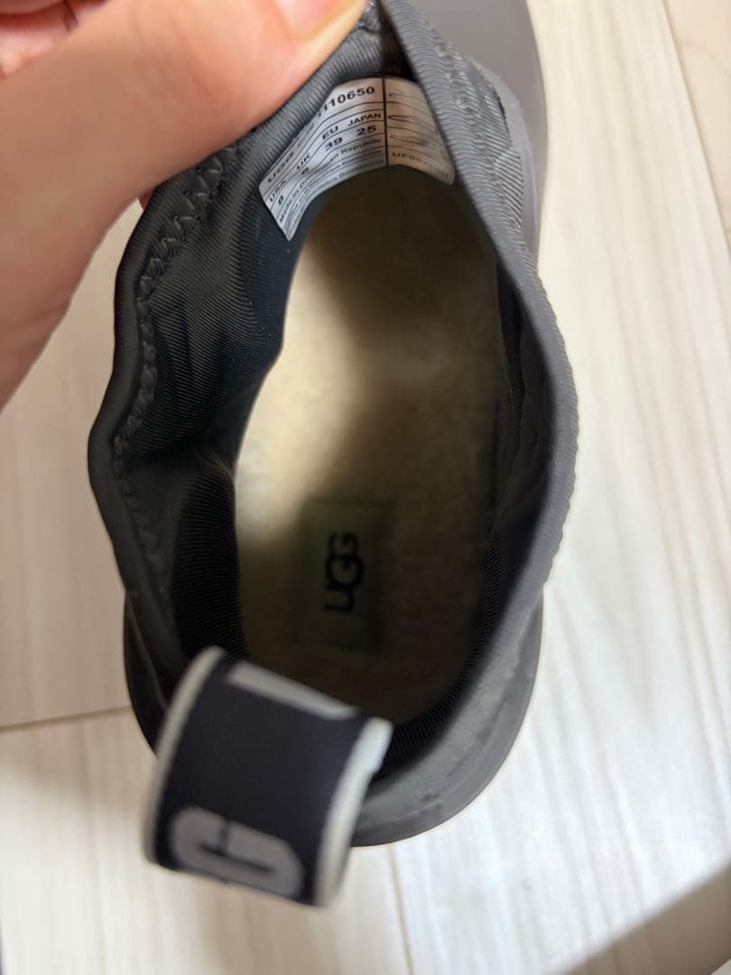 新品UGG グレー ショートブーツ 雨天用　起毛取り外し可能なインヒール♡