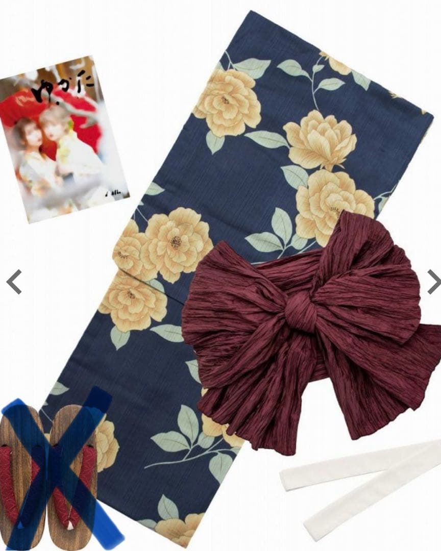 【美品/新品・未使用/浴衣、帯2点セット】今期トレンド浴衣