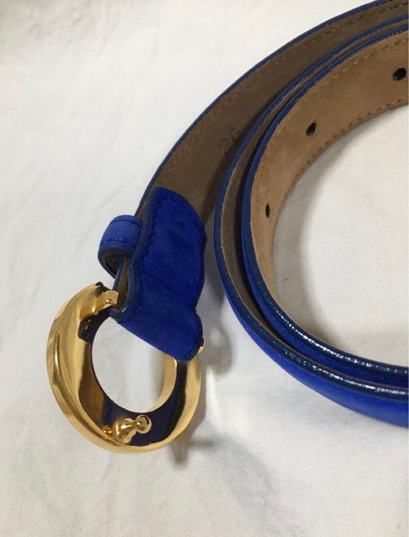 Tiffany ベルト　女性用　ブルー　ゴールド　本革　スエード　ティファニー