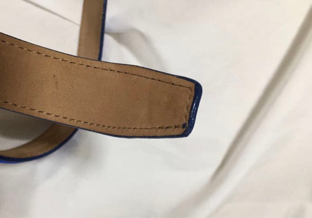 Tiffany ベルト　女性用　ブルー　ゴールド　本革　スエード　ティファニー