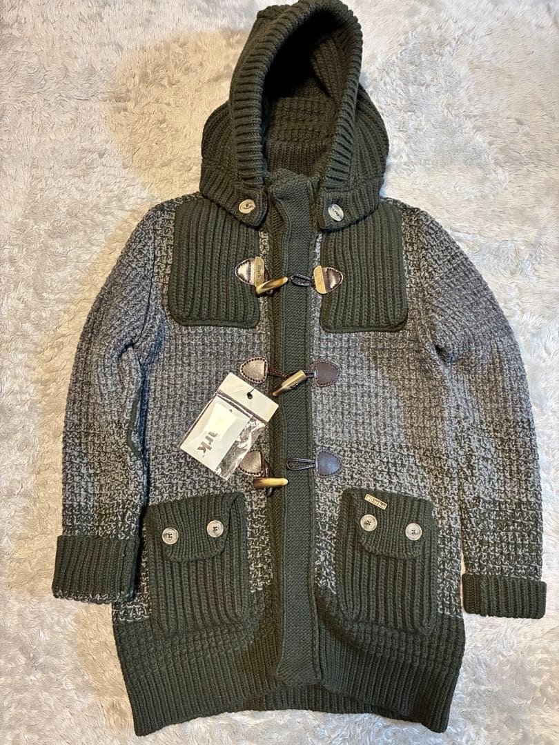 Bark イタリア製　フード付きニットダッフルコート