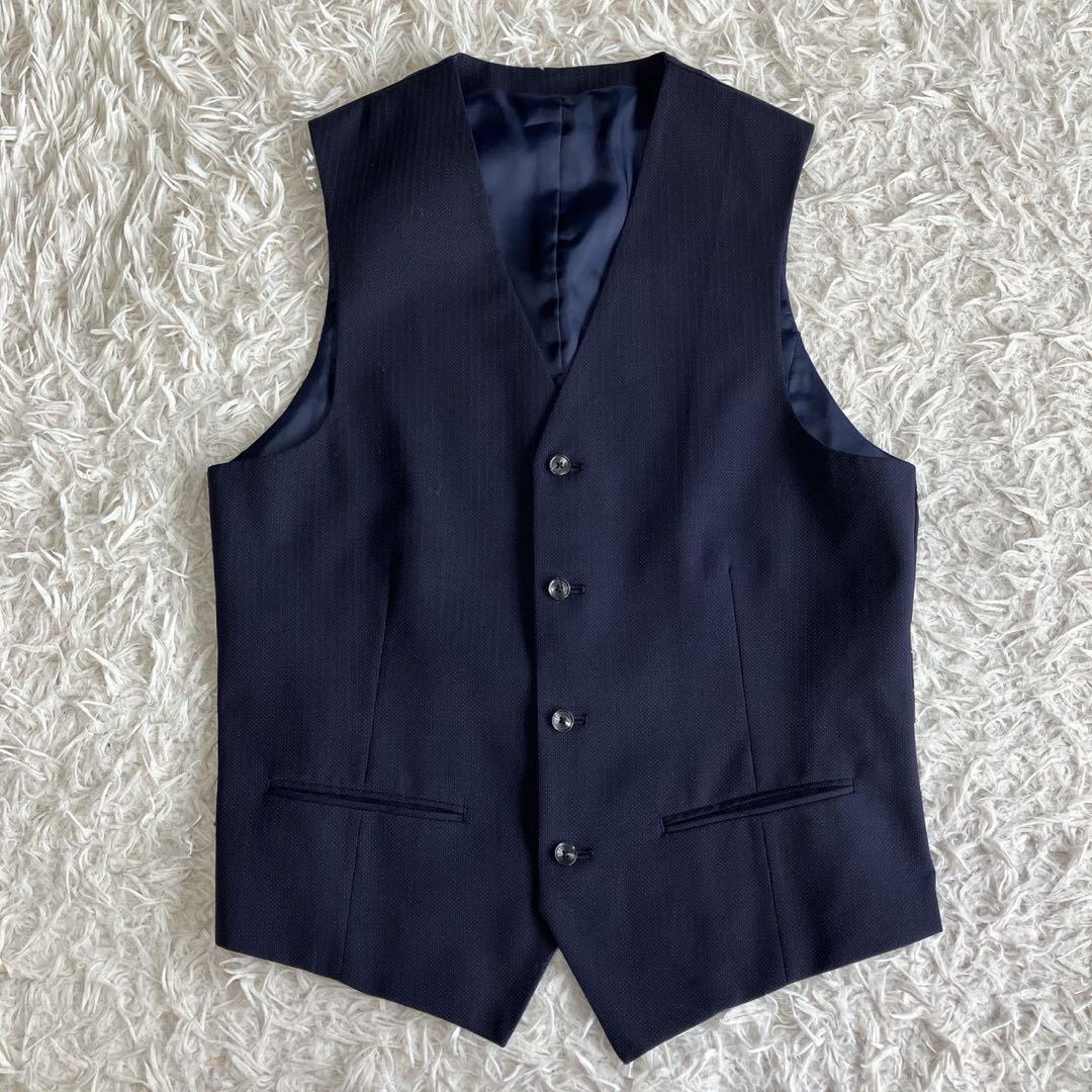 ◎美品 PSFA プレミアムライン A6 ネイビー スリーピース 高見えスーツ1