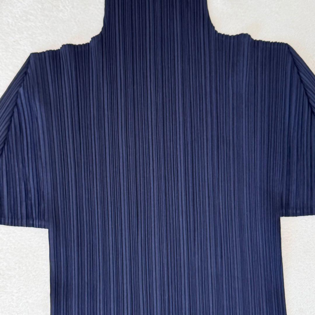 美品✨PLEATS PLEASE プリーツ　ネイビー　XLサイズ 長袖　トップス