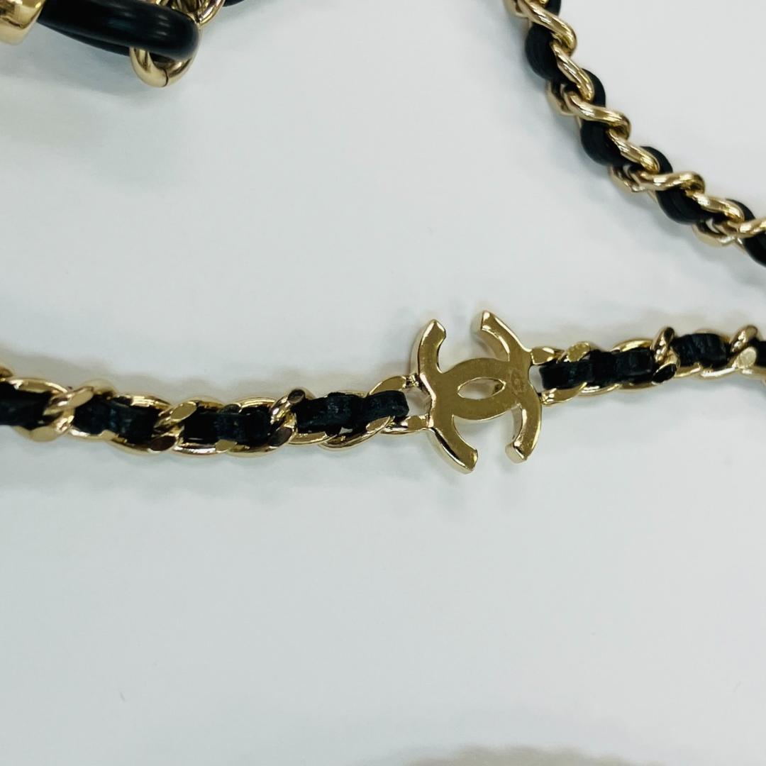 W12-038 CHANEL シャネル チェーン ストラップ ココマーク 金金具