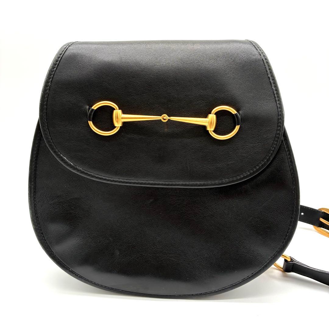 希少 GUCCI オールドグッチ　ホースビット　ボディバッグ　ワンショルダー 黒