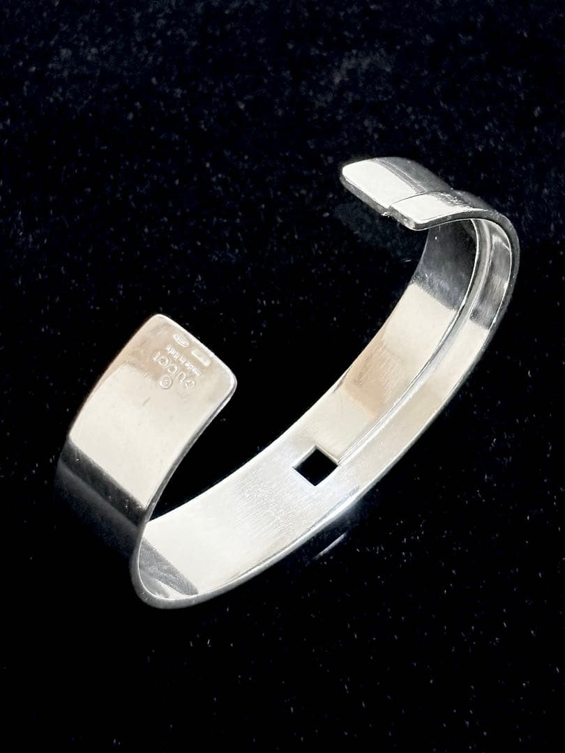 【90s Gucci】Gロゴシルバー925バングル