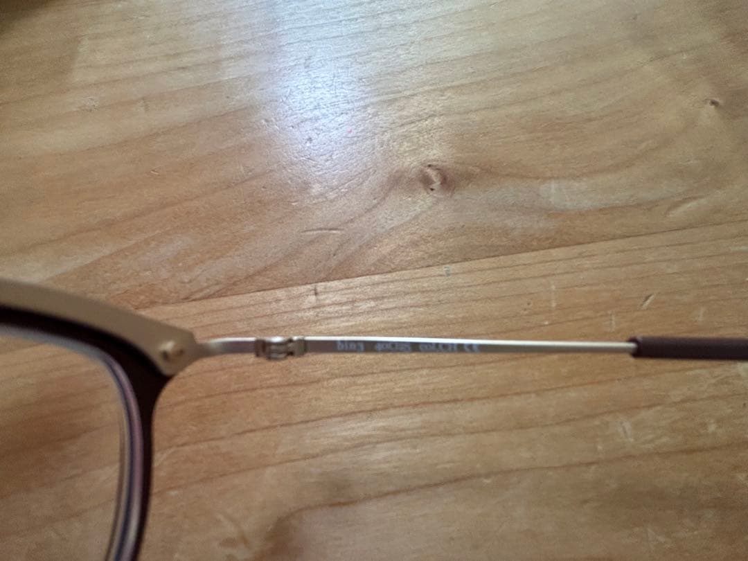 AKITTO bin3 ブラウン ラウンドメガネ 専用ケース付き