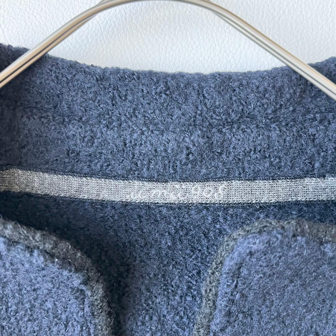 4888【美品】45R ニットジャケット アルパカ umii908 銀ボタン M