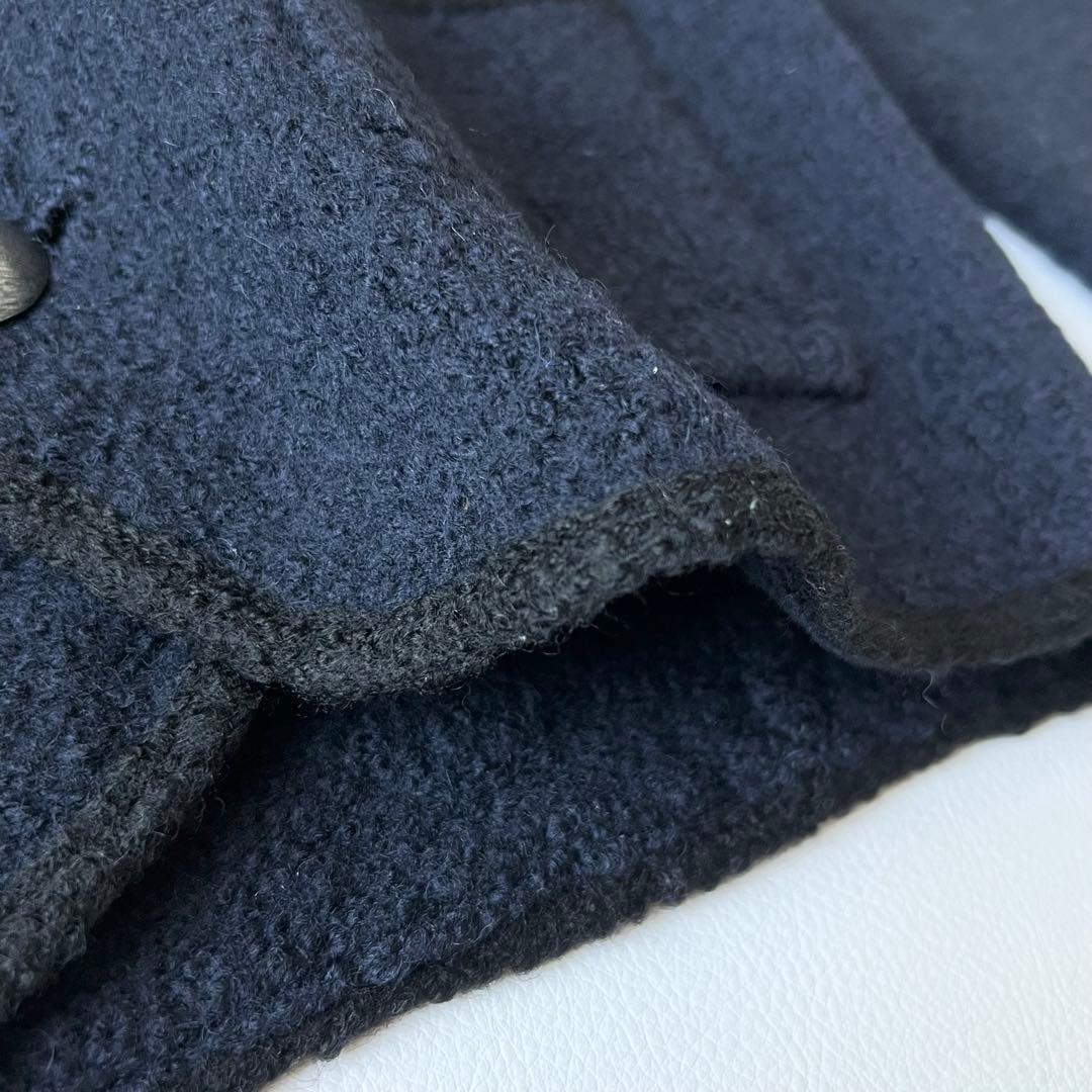 4888【美品】45R ニットジャケット アルパカ umii908 銀ボタン M