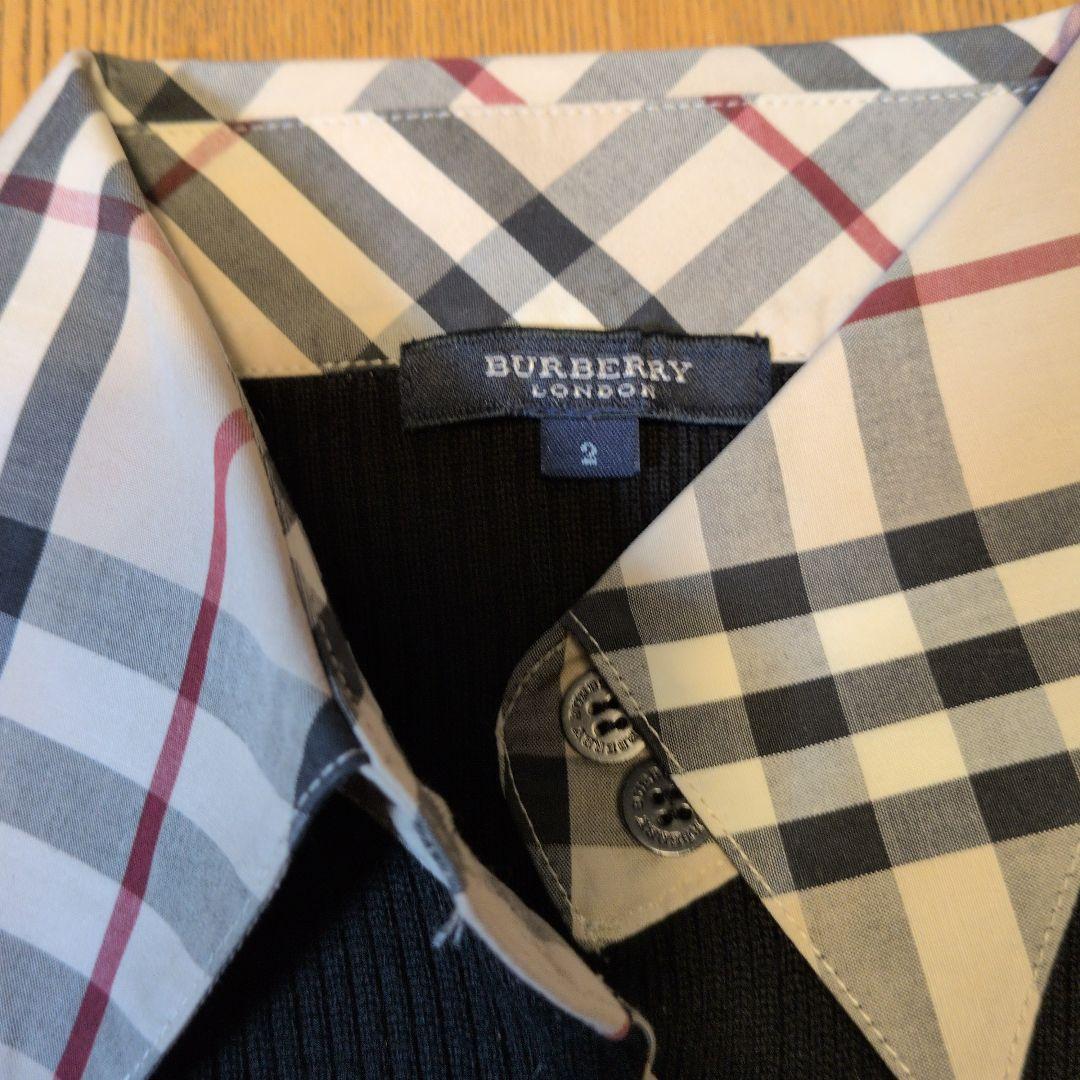 バーバリー　衿付きウールカーディガン