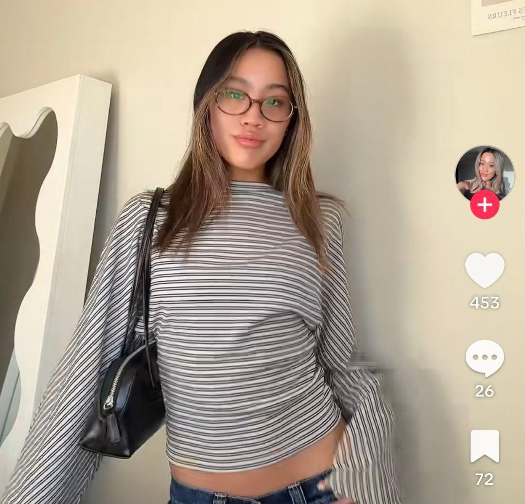 ボーダー　グレー　カットソー　glassons brandy melville