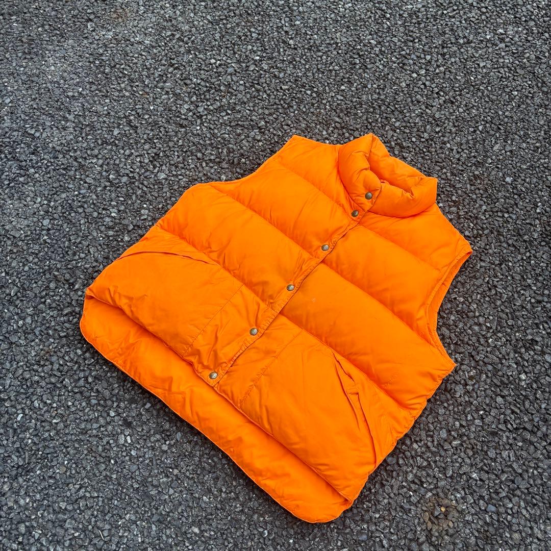 90s llbean ダウンベスト オレンジ ヴィンテージ レア 古着