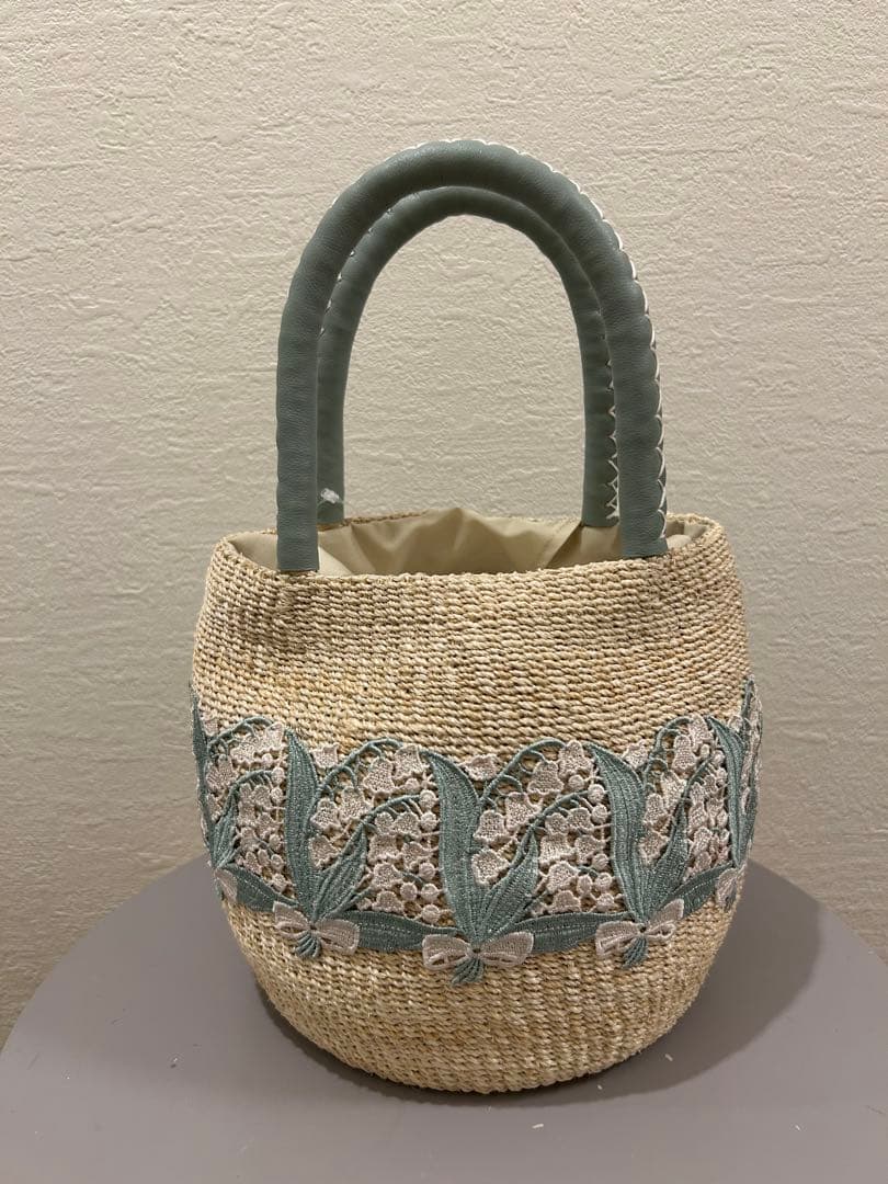 近沢レース　鈴蘭　かごバッグ　アバカかごバッグ／ラウンド 2025年完売品