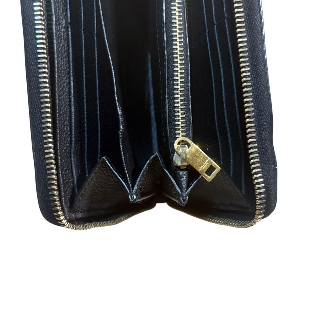 サンローラン 長財布 ラウンドファスナー カサンドラ YSL金具 黒