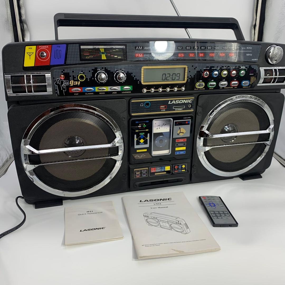 LASONIC i-931 ラジカセ風 特大 ラジオ オールドスクール レトロ