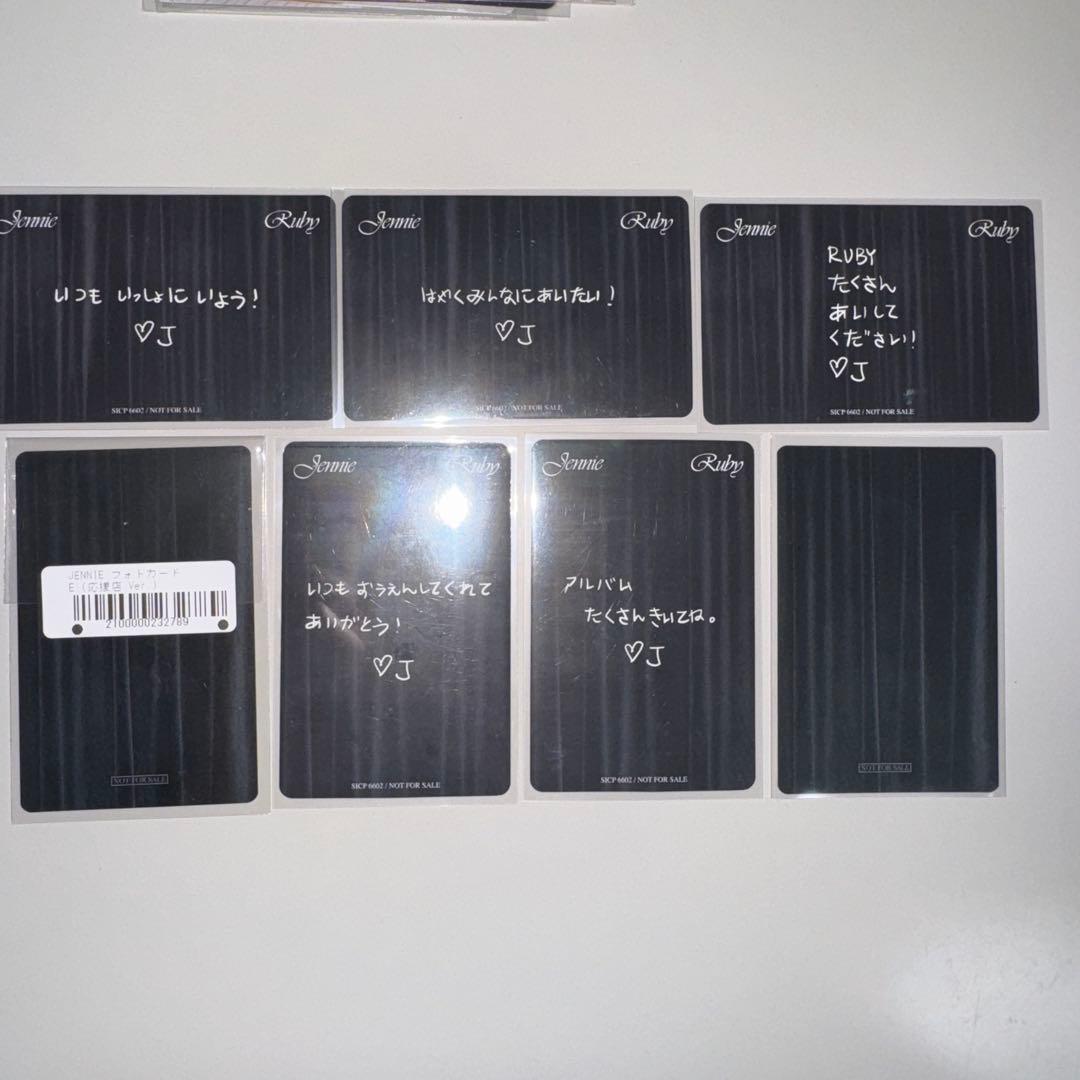 BLACKPINK ジェニJennie Ruby 日本 トレカ 7枚セット