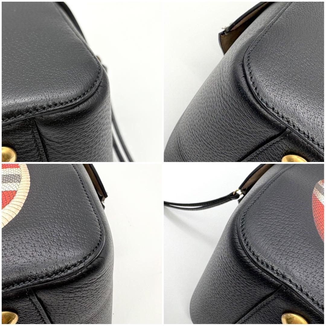 【BTSテテ愛用☆美品】GUCCI ボストンバッグ キングスネーク ブラック