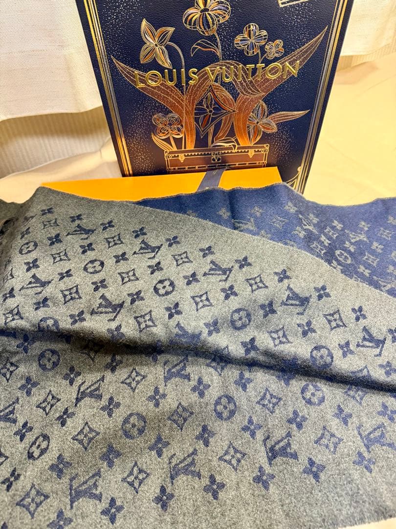 【非売品】Louis Vuitton ルイヴィトン ネイビー ストール　マフラー