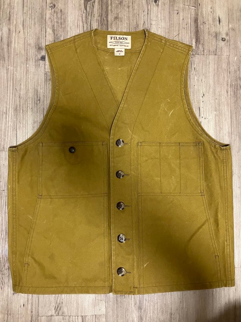 FILSONフィルソンTINCLOTH VESTオイルティンクロスベストカーキ