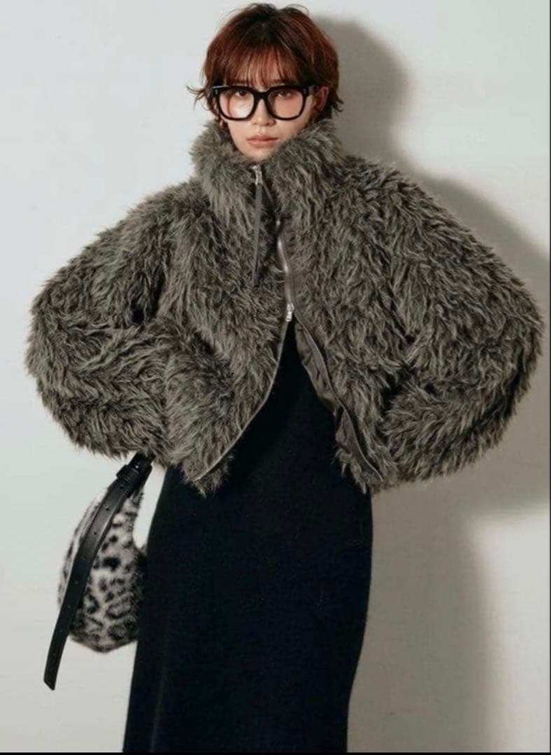 正規品即日発送ミックスシープファースタンドブルゾン ESICA