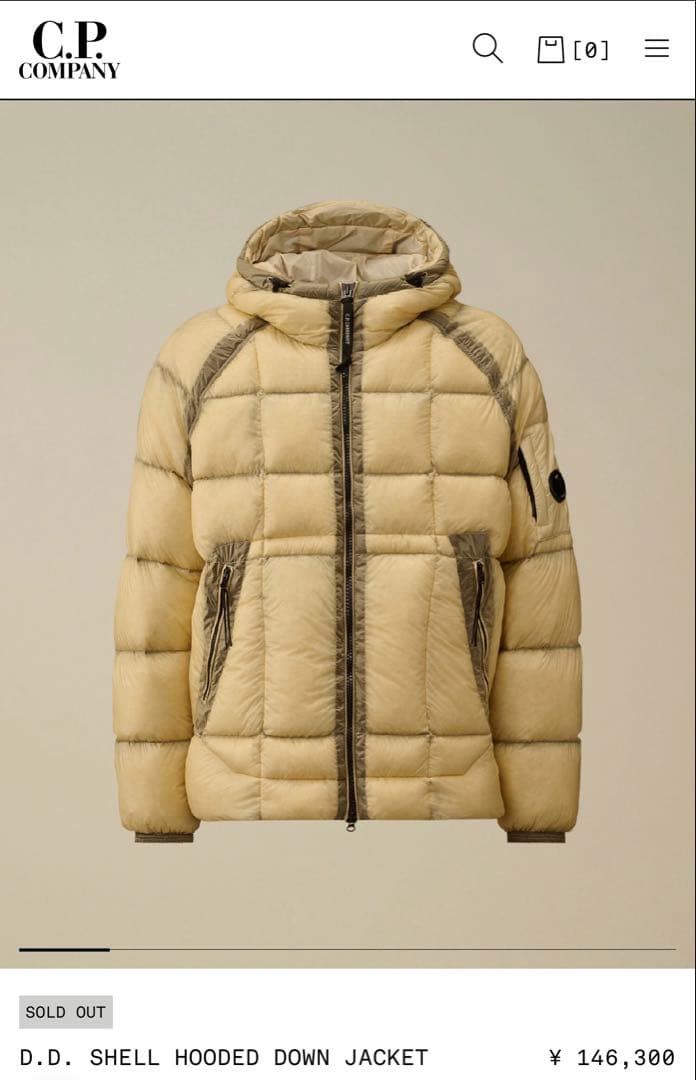 新品未使用 C.P. COMPANY D.D. SHELLHOODED DOWN