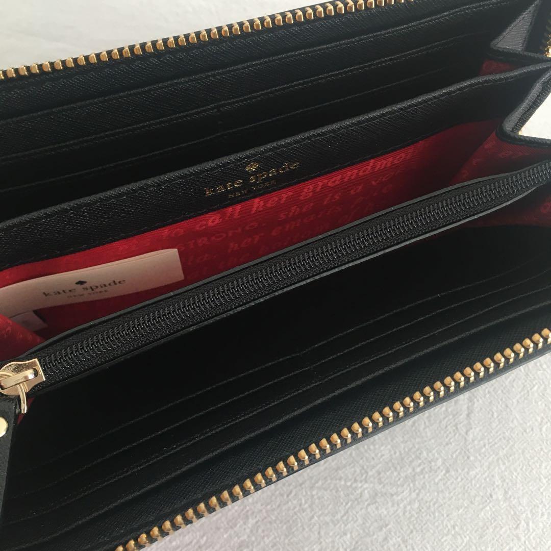 ケイトスペードニューヨーク 長財布 バラ ブラック 黒