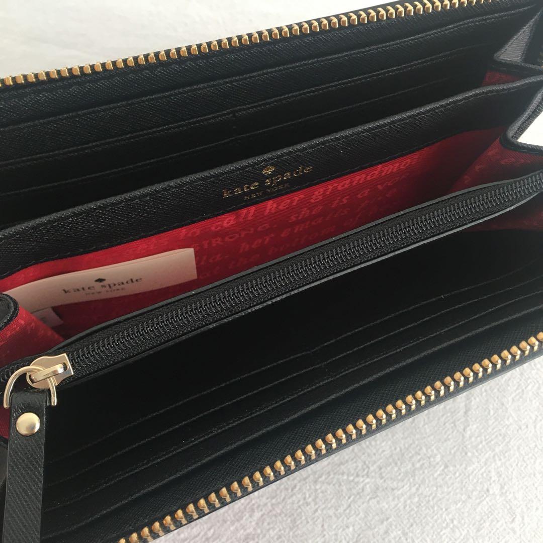 ケイトスペードニューヨーク 長財布 バラ ブラック 黒