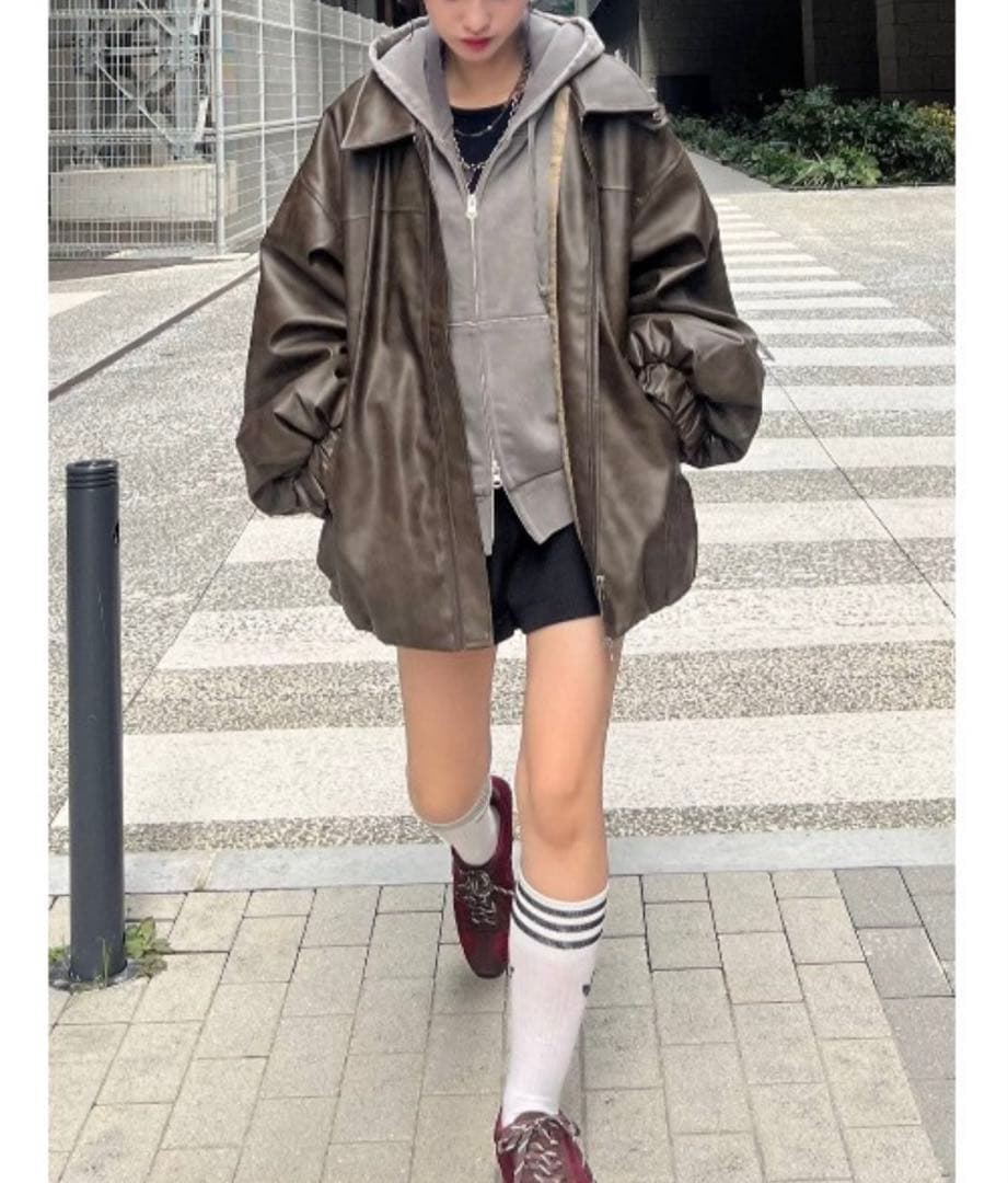 JEANASIS ジーナシス ヴィンテージレザーブルゾン