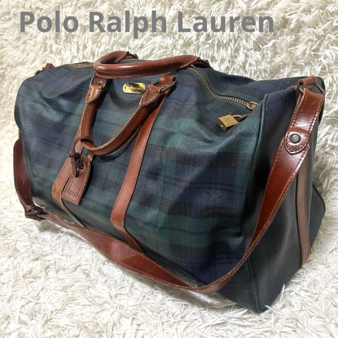 良品✨ポロラルフローレン ボストンバッグ 大容量 ブラックウォッチ チェック