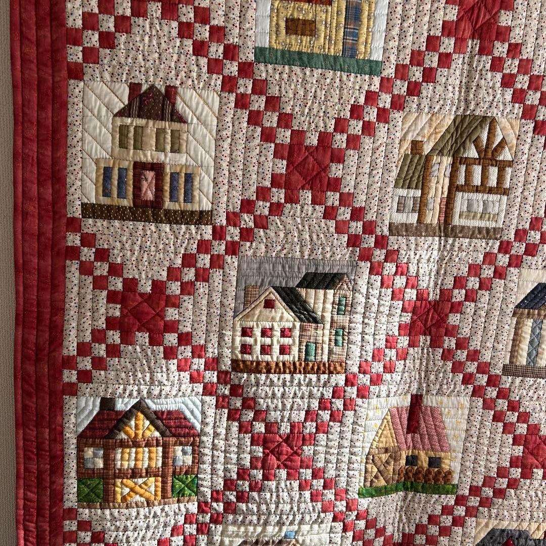 ハンドメイド パッチワーク ハウスタペストリー