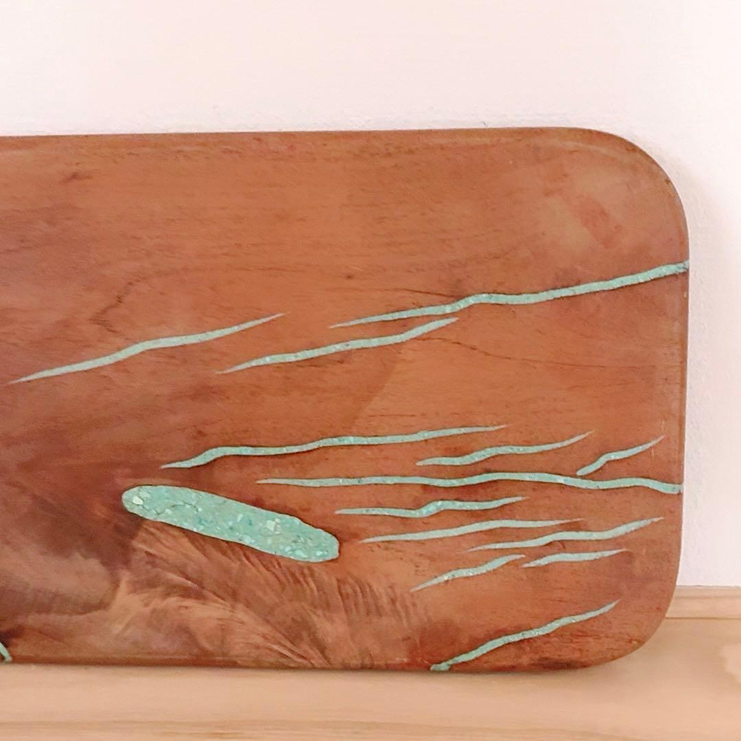 カッティングボード ターコイズインレイ まな板 2セット 天然木 アメリカ製