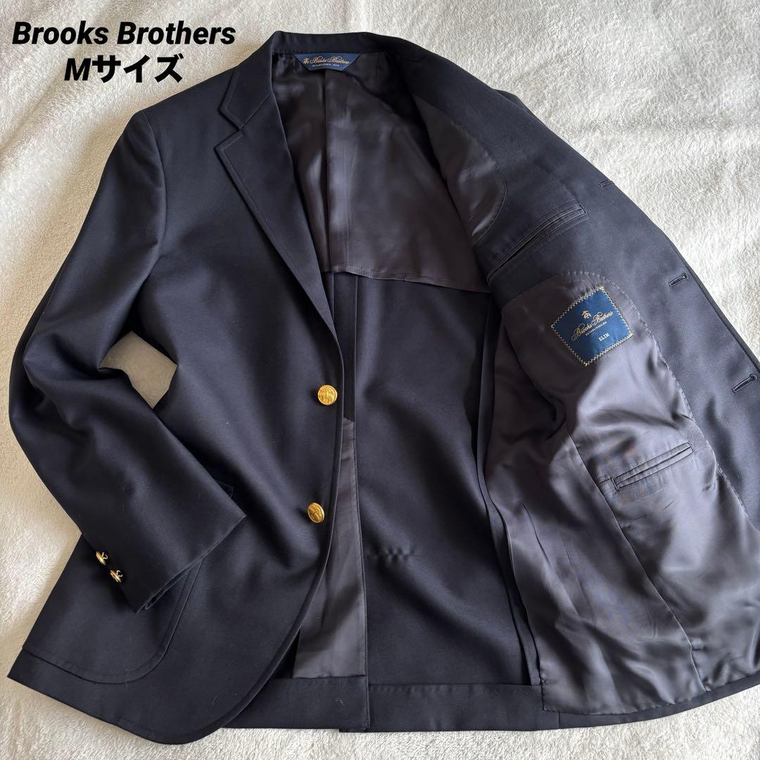 ブルックスブラザーズ SLIM テーラードジャケット 金ボタン ネイビー M
