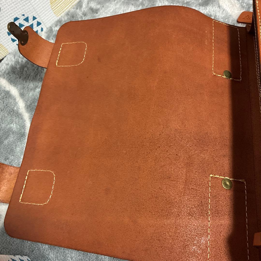 Herz 総かぶせ　横型　2way ビジネスバッグ　Lサイズ　革