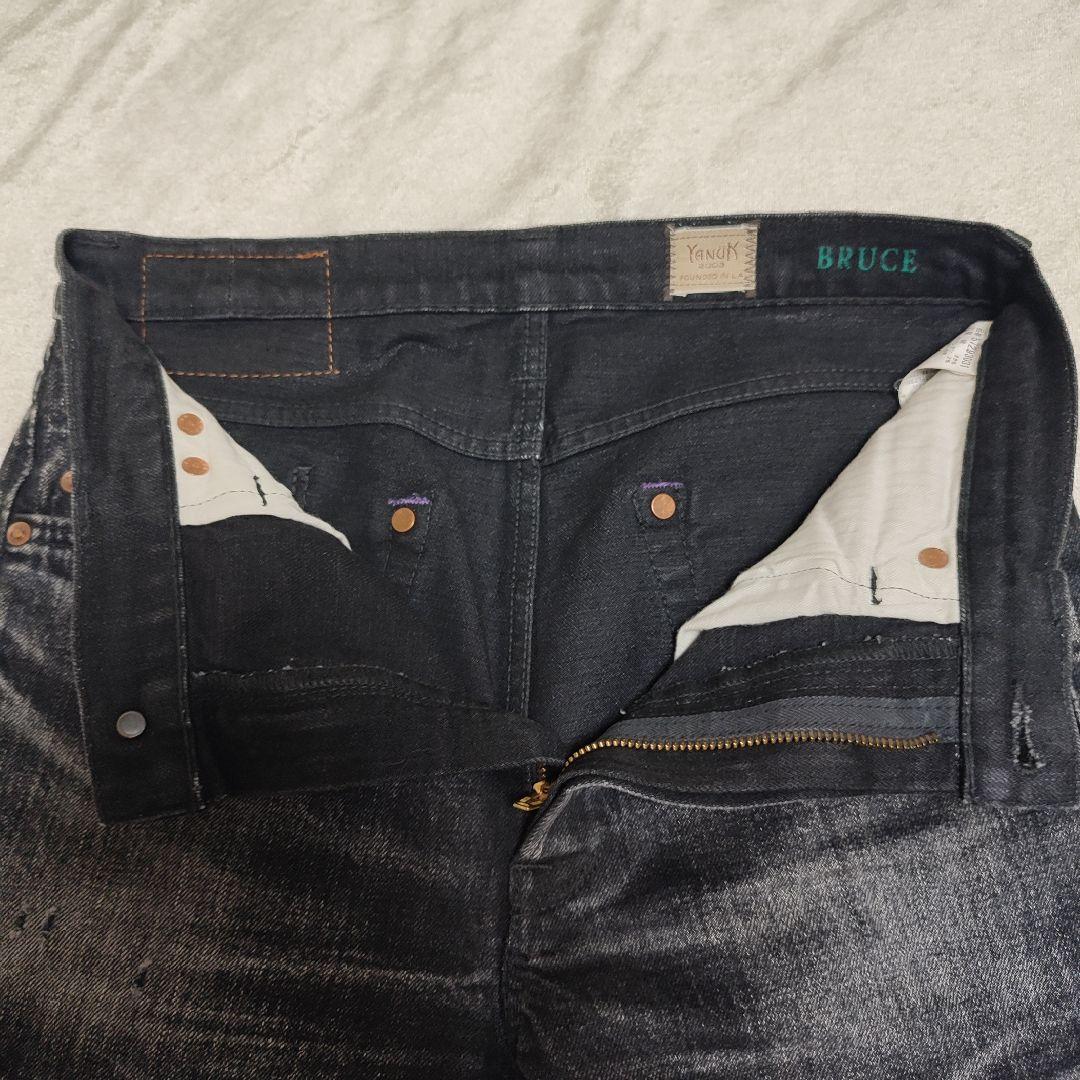 美品YANUK×BerBerJin デニムパンツブラックW28ヴィンテージ藤原裕