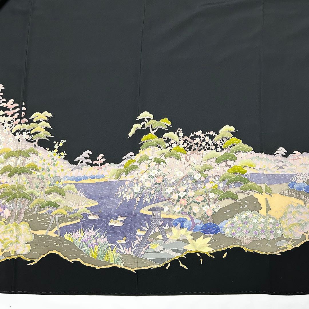 【625】加賀友禅作家「北田弓子」落款入り 黒留袖